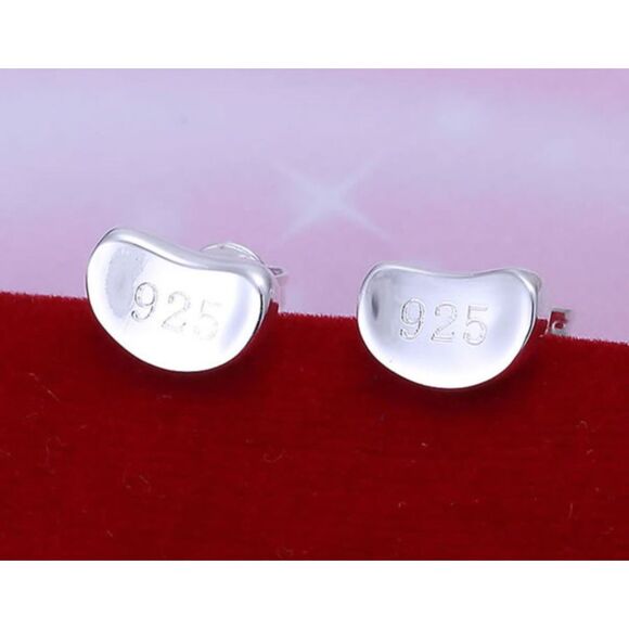 Small Bean Sterling Silver Post Earrings Recovery Motherhood New Beginnings - Picture 2 of 4